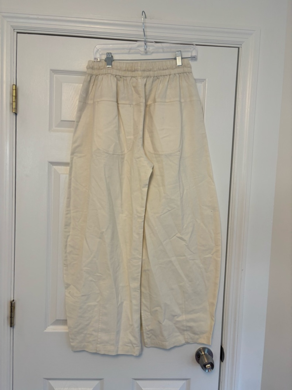 Free People Lex Embroidered Pull On Barrel Pants Ivory Size Small Linen Blend - Picture 9 of 14
